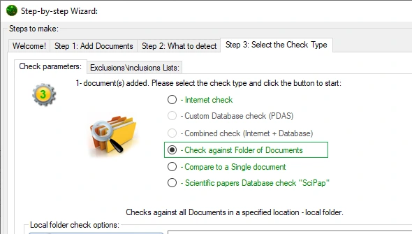 'Folder Check' Option