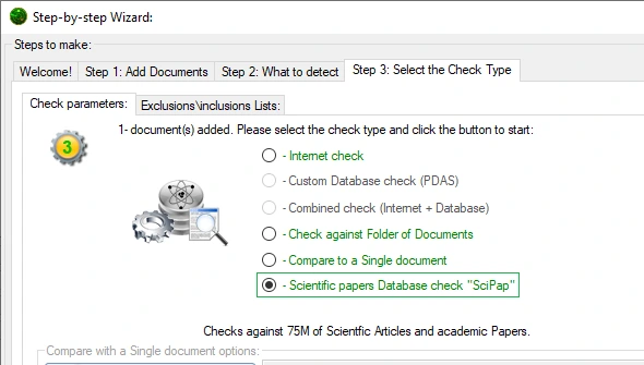 Sci-Pap Database Check